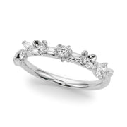 Floral Half Eternity Ring in Gold & Platinum