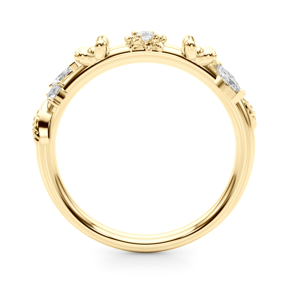 Floral Half Eternity Ring in Gold & Platinum