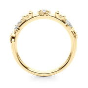 Floral Half Eternity Ring in Gold & Platinum