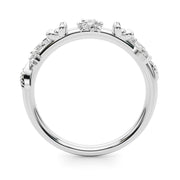 Floral Half Eternity Ring in Gold & Platinum