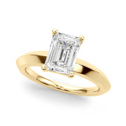 Sophisticated Knife Edge Solitaire Eng Ring Emerald Diamond Engagement Ring in 10K/14K gold and platinum with certified lab-grown or natural diamonds