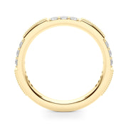 Alternating Milgrain & Prong Half Eternity Ring in Gold & Platinum