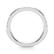 Alternating Milgrain & Prong Half Eternity Ring in Gold & Platinum
