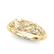 Nature Inspired Half Eternity Ring in 10K/14K gold and platinum with certified lab-grown or natural diamonds