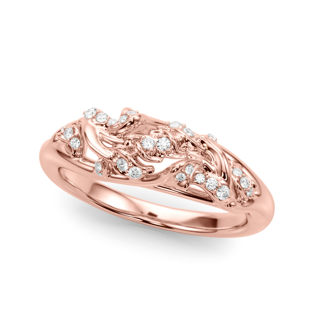 Nature Inspired Half Eternity Ring in Gold & Platinum