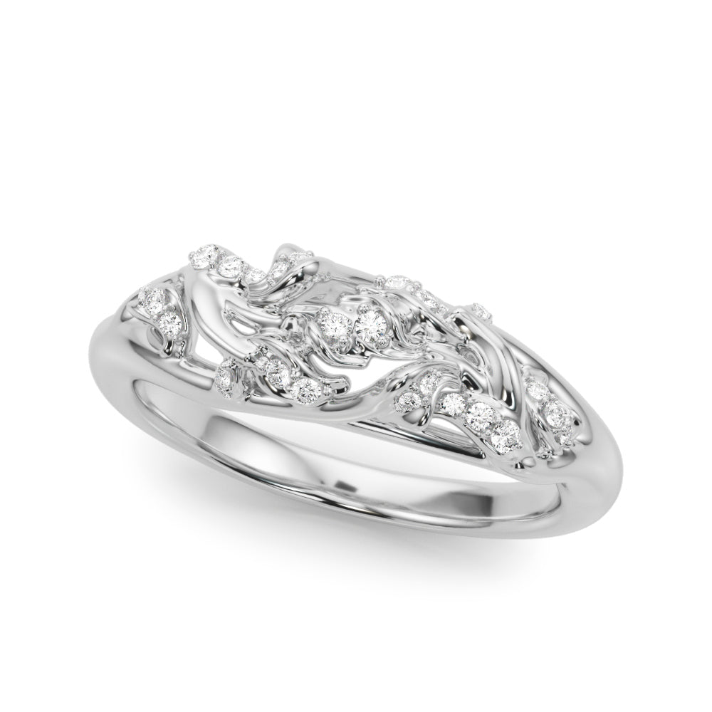 Nature Inspired Half Eternity Ring in Gold & Platinum