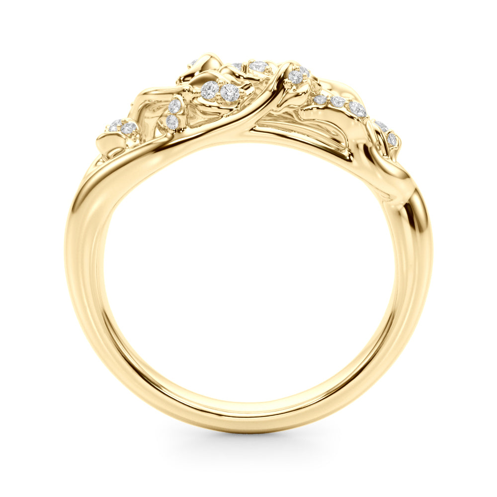 Nature Inspired Half Eternity Ring in Gold & Platinum