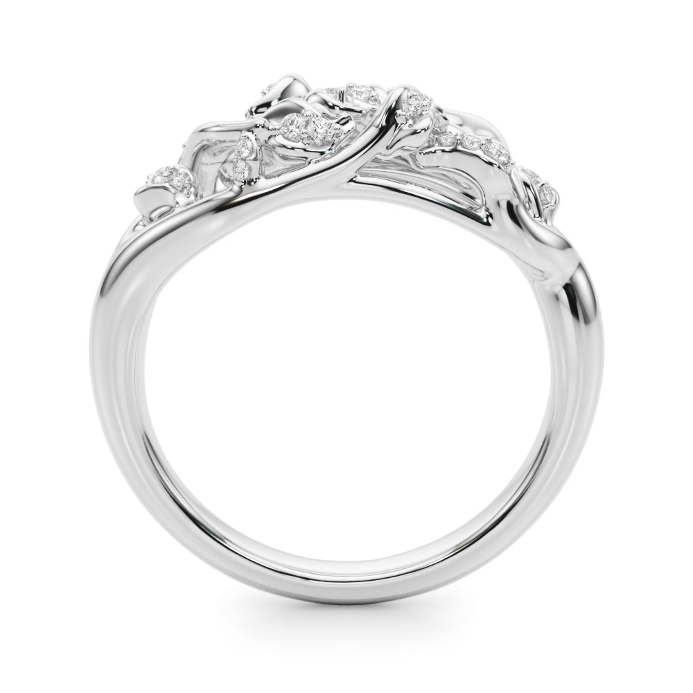 Nature Inspired Half Eternity Ring in Gold & Platinum