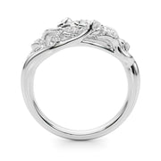 Nature Inspired Half Eternity Ring in Gold & Platinum