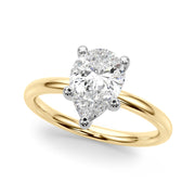 Exquisite Shape Solitaire Pear Diamond Engagement Ring â€” 10K/14K Gold & Platinum