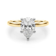 Exquisite Shape Solitaire Pear Diamond Engagement Ring â€” 10K/14K Gold & Platinum