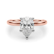 Exquisite Shape Solitaire Pear Diamond Engagement Ring in 10K/14K gold and platinum with certified lab-grown or natural diamonds