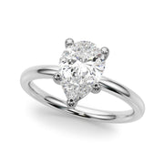 Exquisite Shape Solitaire Pear Diamond Engagement Ring â€” 10K/14K Gold & Platinum