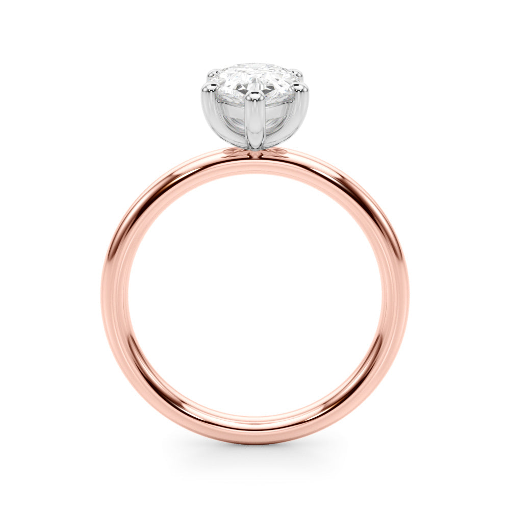 Exquisite Shape Solitaire Pear Diamond Engagement Ring â€” 10K/14K Gold & Platinum