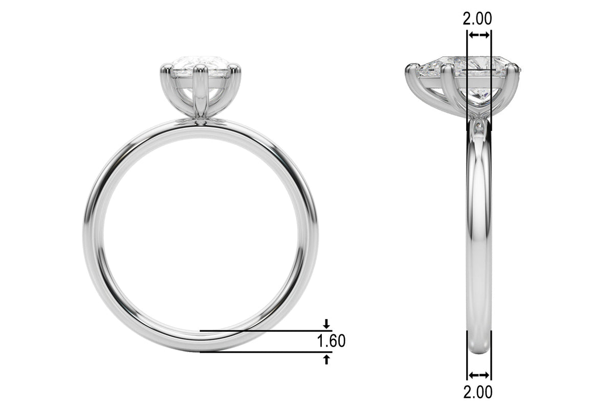 Exquisite Shape Solitaire Pear Diamond Engagement Ring â€” 10K/14K Gold & Platinum