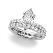 Sophisticated Mq Center Single Row Engagement Marquise Diamond Engagement Ring in 10K/14K gold and platinum with certified lab-grown or natural diamonds