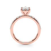 Sophisticated Mq Center Single Row Engagement Marquise Diamond Engagement Ring in 10K/14K gold and platinum with certified lab-grown or natural diamonds