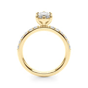 Sophisticated Mq Center Single Row Engagement Marquise Diamond Engagement Ring in 10K/14K gold and platinum with certified lab-grown or natural diamonds