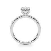 Sophisticated Mq Center Single Row Engagement Marquise Diamond Engagement Ring in 10K/14K gold and platinum with certified lab-grown or natural diamonds