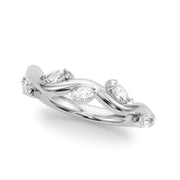 Nature Inspired Half Eternity Ring in Gold & Platinum
