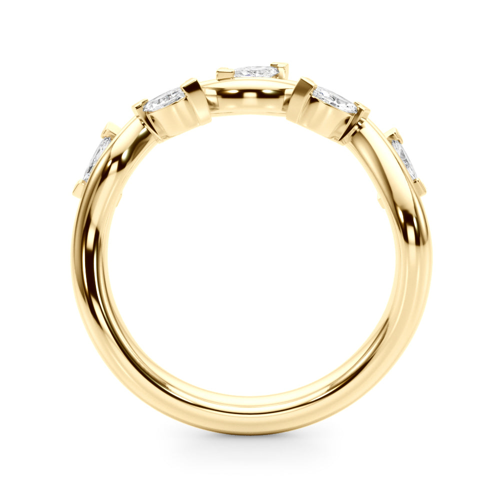 Nature Inspired Half Eternity Ring in Gold & Platinum
