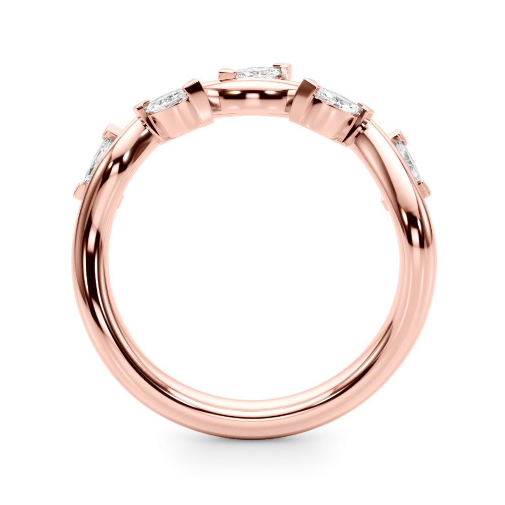Nature Inspired Half Eternity Ring in Gold & Platinum