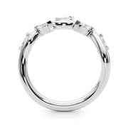 Nature Inspired Half Eternity Ring in Gold & Platinum