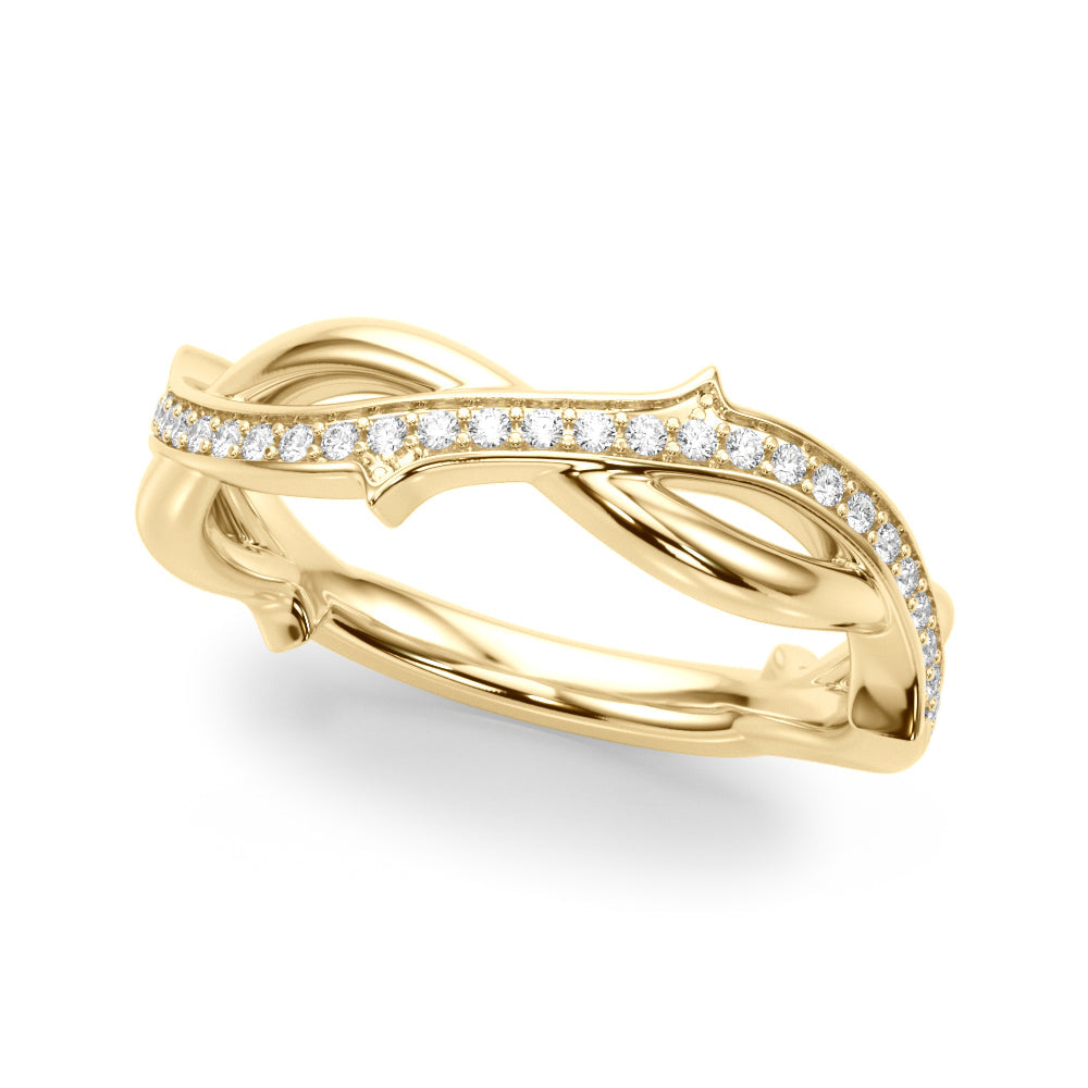 Nature Inspired Half Eternity Ring in 10K/14K gold and platinum with certified lab-grown or natural diamonds