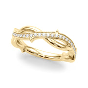 Nature Inspired Half Eternity Ring in 10K/14K gold and platinum with certified lab-grown or natural diamonds