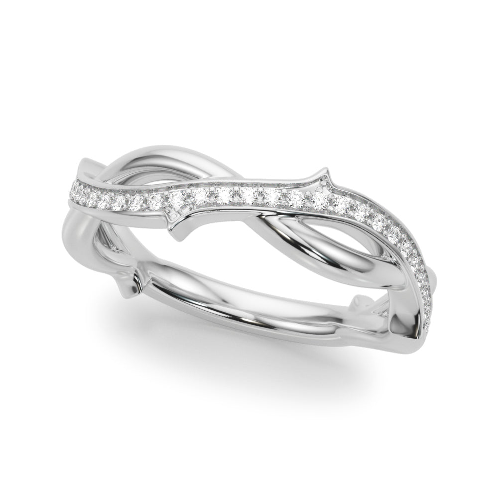 Nature Inspired Half Eternity Ring in Gold & Platinum
