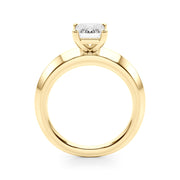 Romantic Ov Center Mq & Rd Sides Oval Diamond Engagement Ring â€” 10K/14K Gold & Platinum