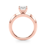 Romantic Ov Center Mq & Rd Sides Oval Diamond Engagement Ring â€” 10K/14K Gold & Platinum