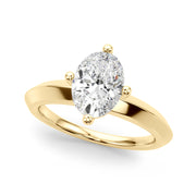 Romantic Ov Center Mq & Rd Sides Oval Diamond Engagement Ring â€” 10K/14K Gold & Platinum