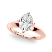 Romantic Ov Center Mq & Rd Sides Oval Diamond Engagement Ring â€” 10K/14K Gold & Platinum