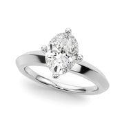 Romantic Ov Center Mq & Rd Sides Oval Diamond Engagement Ring â€” 10K/14K Gold & Platinum