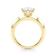 Romantic Ov Center Mq & Rd Sides Oval Diamond Engagement Ring â€” 10K/14K Gold & Platinum