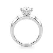 Romantic Ov Center Mq & Rd Sides Oval Diamond Engagement Ring â€” 10K/14K Gold & Platinum