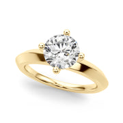 Romantic Ov Center Mq & Rd Sides Oval Diamond Engagement Ring â€” 10K/14K Gold & Platinum