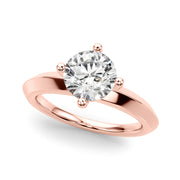 Romantic Ov Center Mq & Rd Sides Oval Diamond Engagement Ring â€” 10K/14K Gold & Platinum