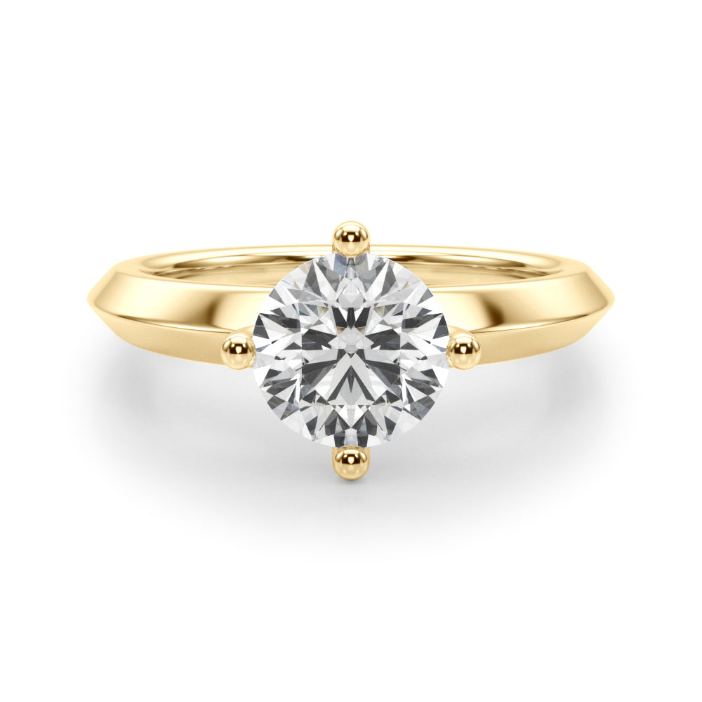 Romantic Ov Center Mq & Rd Sides Oval Diamond Engagement Ring â€” 10K/14K Gold & Platinum