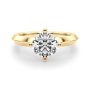 Romantic Ov Center Mq & Rd Sides Oval Diamond Engagement Ring â€” 10K/14K Gold & Platinum