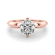 Romantic Ov Center Mq & Rd Sides Oval Diamond Engagement Ring â€” 10K/14K Gold & Platinum