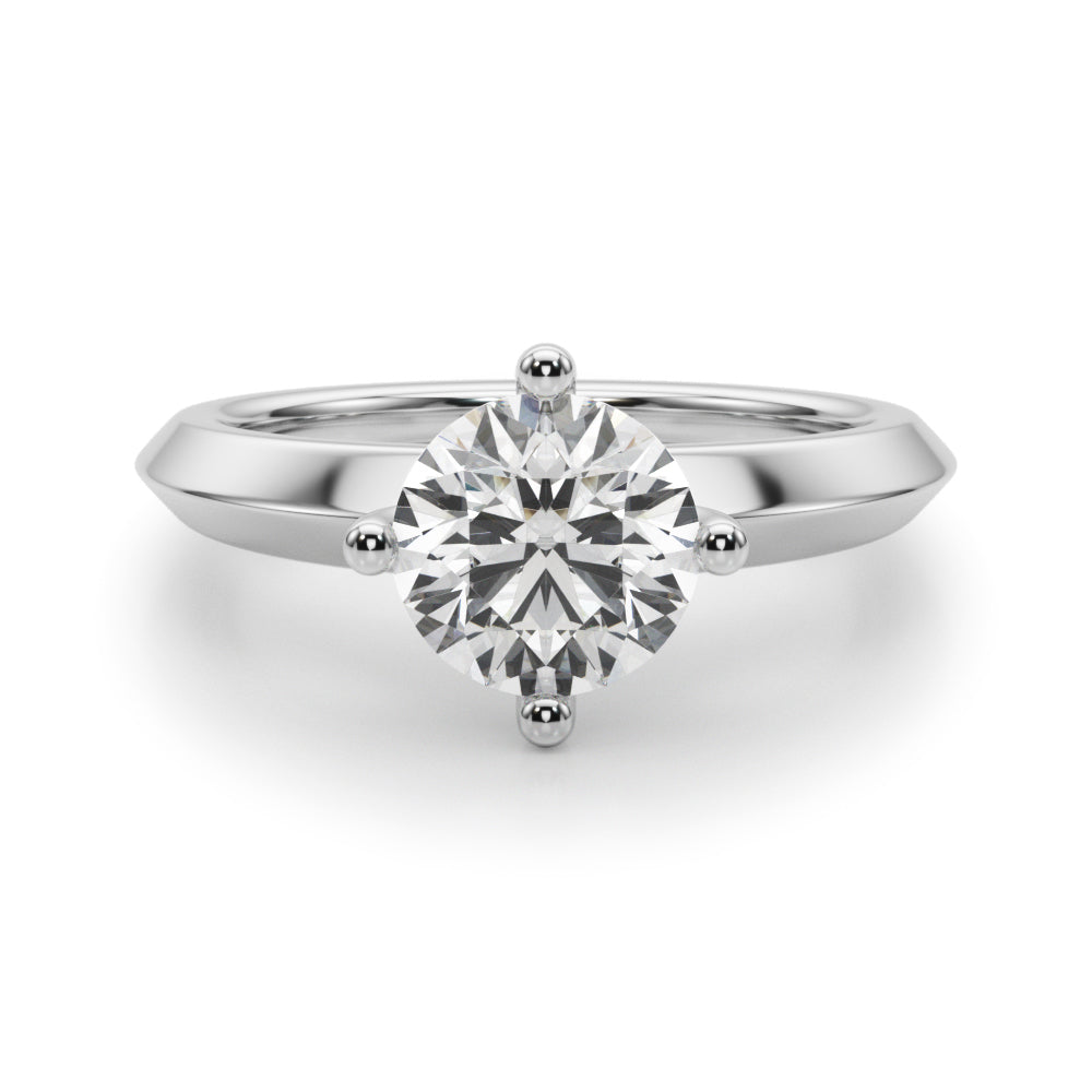 Romantic Ov Center Mq & Rd Sides Oval Diamond Engagement Ring â€” 10K/14K Gold & Platinum