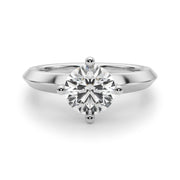 Romantic Ov Center Mq & Rd Sides Oval Diamond Engagement Ring â€” 10K/14K Gold & Platinum