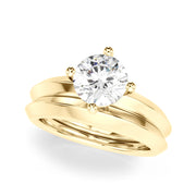 Romantic Ov Center Mq & Rd Sides Oval Diamond Engagement Ring â€” 10K/14K Gold & Platinum