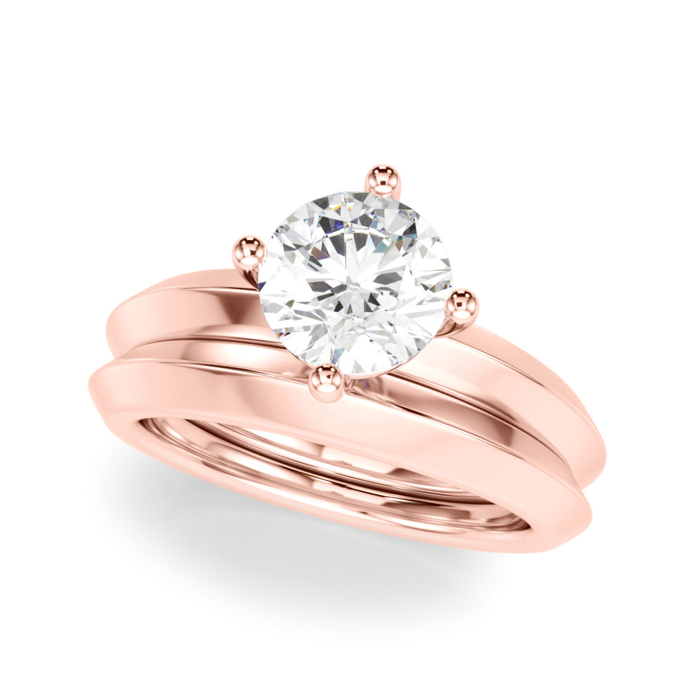 Romantic Ov Center Mq & Rd Sides Oval Diamond Engagement Ring â€” 10K/14K Gold & Platinum