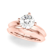 Romantic Ov Center Mq & Rd Sides Oval Diamond Engagement Ring â€” 10K/14K Gold & Platinum