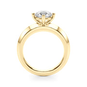 Romantic Ov Center Mq & Rd Sides Oval Diamond Engagement Ring â€” 10K/14K Gold & Platinum