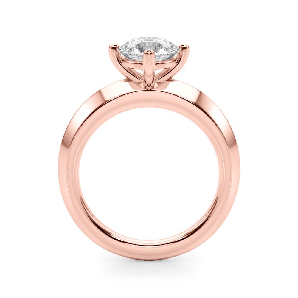 Romantic Ov Center Mq & Rd Sides Oval Diamond Engagement Ring â€” 10K/14K Gold & Platinum