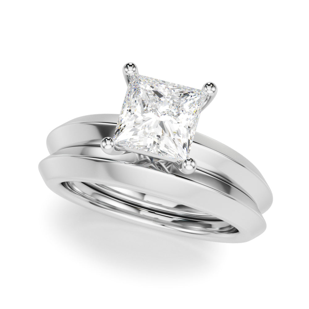 Romantic Ov Center Mq & Rd Sides Oval Diamond Engagement Ring â€” 10K/14K Gold & Platinum